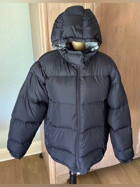 Women’s Lands’ End Down hooded Coat Plus size puffer warm winter Black 18/20